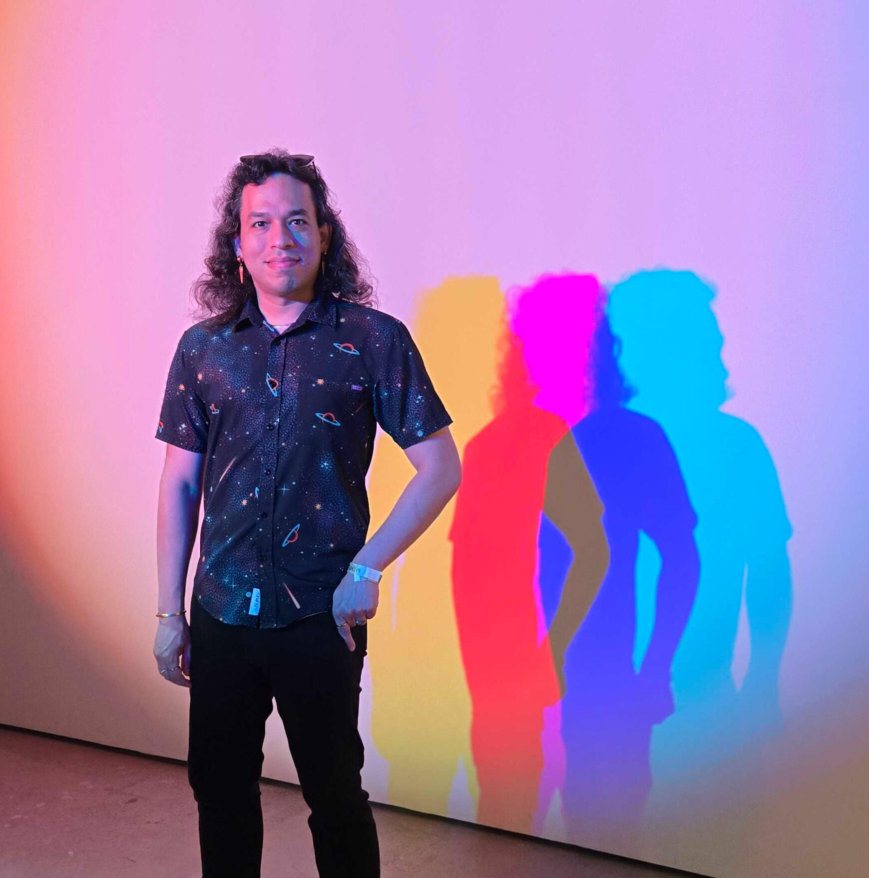 Adrian Villalobos at the Color In Motion exhibit at the Academy Museum of Motion Pictures in Los Angeles, California.